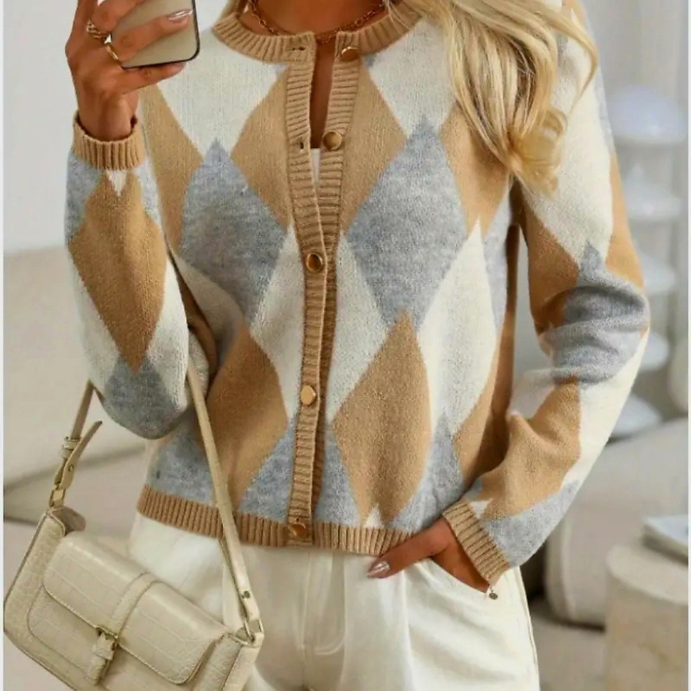 Argyle Cardi-Sweater